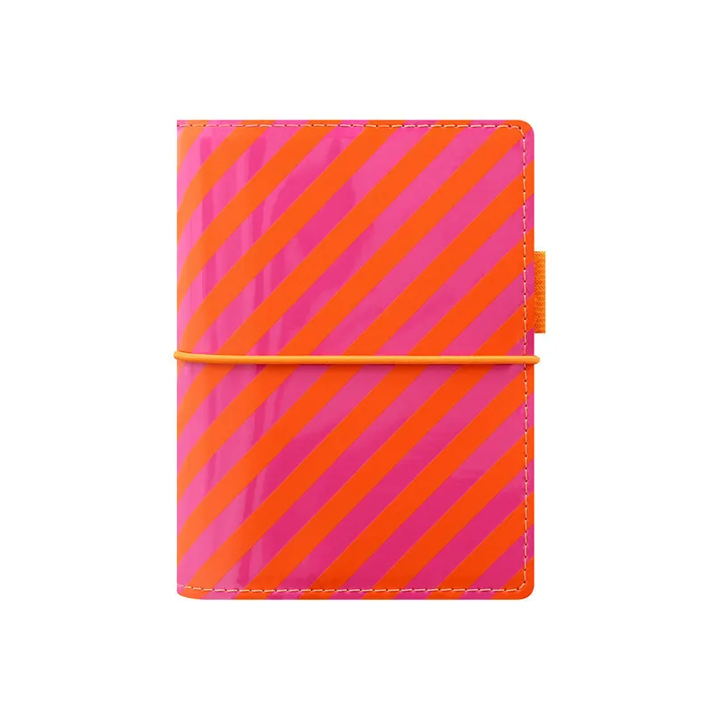 Filofax Domino Pocket Organiser Patent Orange\\/Pink Direct From Factory
