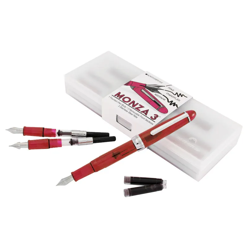 Handmade Monteverde Monza 3 Fountain Pen Red