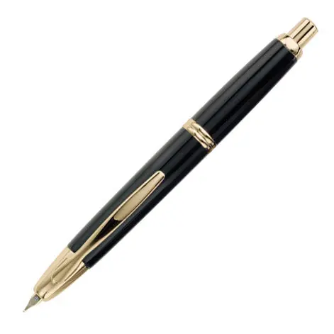 Fresh Stock Pilot Capless Fountain Pen Gold Trim Black