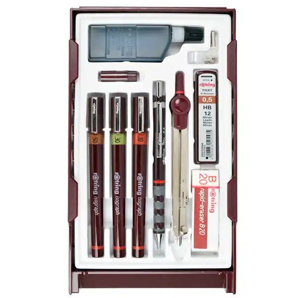 rotring isograph Technical Drawing Pen Master Set Express Delivery