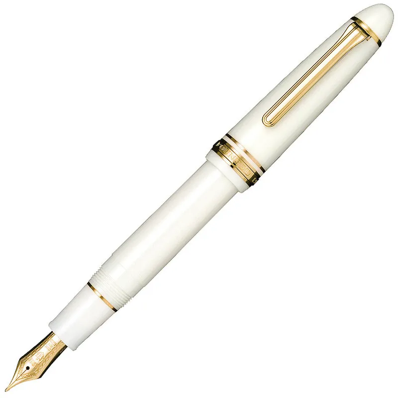 Sailor 1911 Large Fountain Pen White with Gold Trim Instant Buy