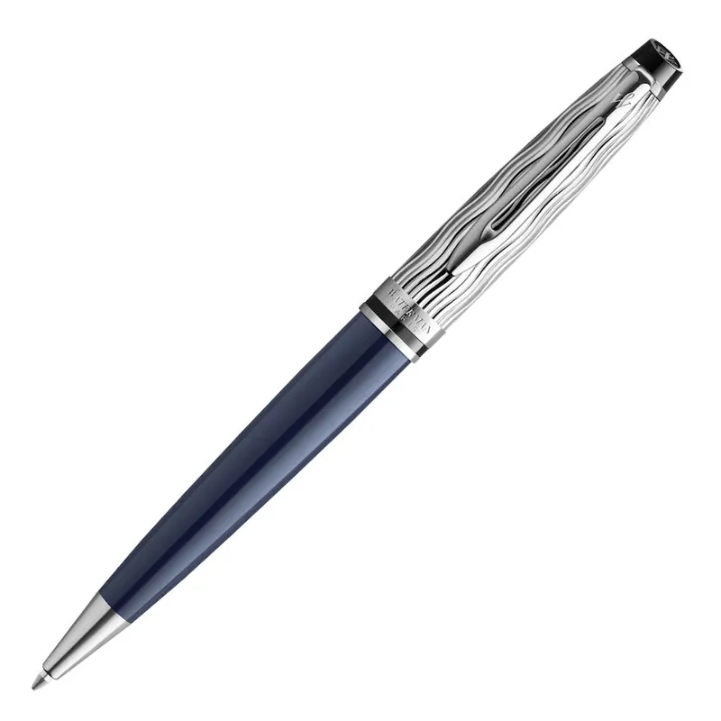 Final Sale Waterman Expert Deluxe Ballpoint Pen Special Edition Blue with Chrome Trim