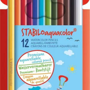 Deal Stabilo Schwann Pencil Crayons Aquacolour Water Soluble Set of 12