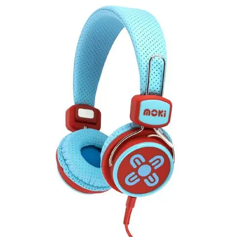 Moki Kids' Safe Volume Limited Wired In Ear Headphones Blue/Red Exclusive